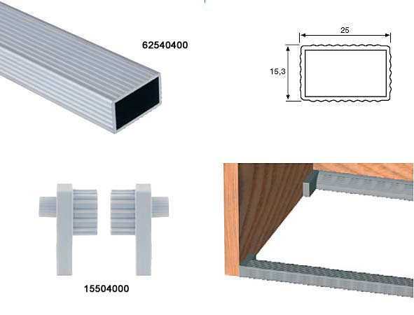Estructura aluminio para mueble horno