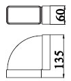 esquema codo rectangular horizontal